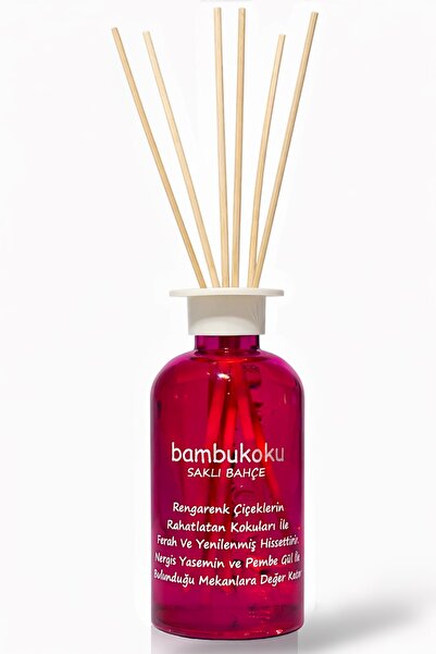 BAMBUKOKU Saklı Bahçe 135 ml Çubuklu Oda Kokusu – Uzun Süre Kalıcı Ortam Koku...