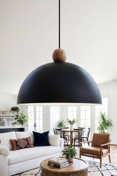 Marrien Luna Bohem Ahşap Boncuklu Siyah Metal Sarkıt (30 cm) Yemek Masası Üst...