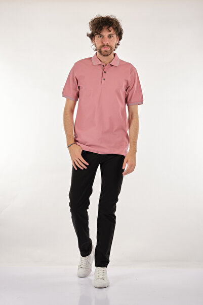 Nehir Чоловіча футболка з поло-комірцем, коротким рукавом, прямим кроєм та мі...