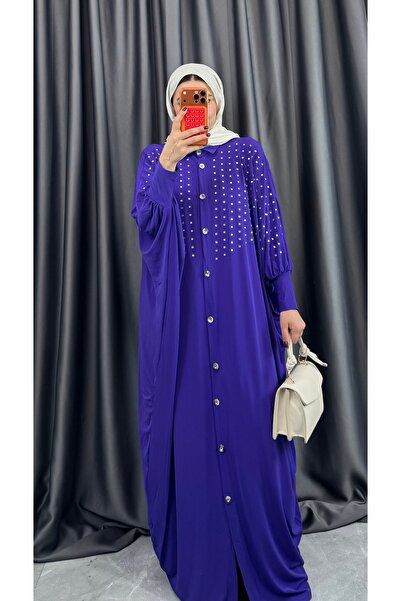 NİSUM MODA فستان ساندي بأكمام مرصعة بالأحجار