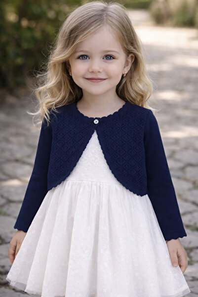 Minora بوليرو مخرم باللون الأزرق الداكن