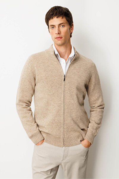 Desen 23530Men's Mock Neck Basic Wool Knitwear Coat Burgundy23530Men's Mock N...