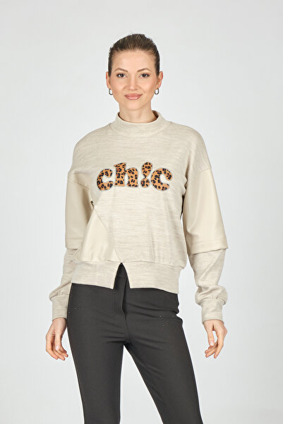 Ysatis Блуза з довгими рукавами бежевого кольору з написом «Yarım Balıkçı» 22...