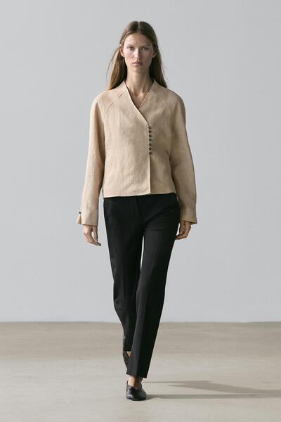 Massimo Dutti %100 keten kısa ceket