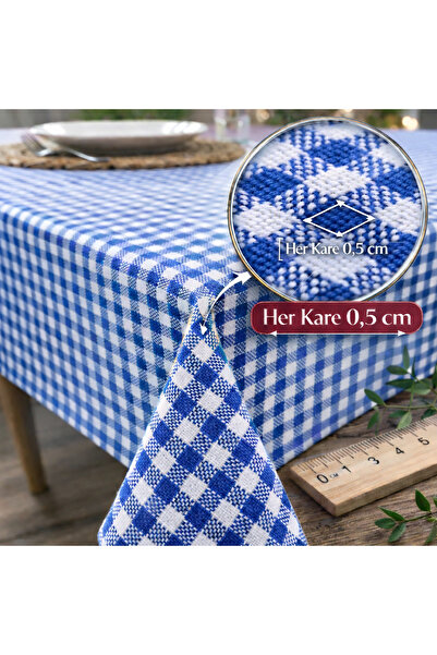 serelya مفرش طاولة منقوش باللون الأزرق، مفرش نزهة منقوش باللون الأزرق - مفرش ...