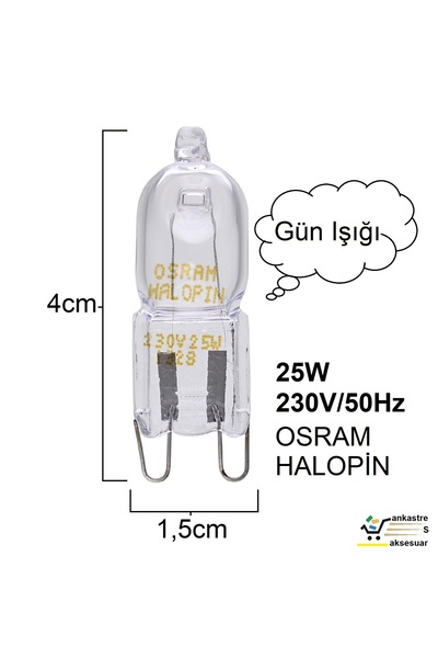 Franke Fırın İç Aydınlatma Lambası 40W Kapsül Lamba 2800K Işık Halojen Ampul ...