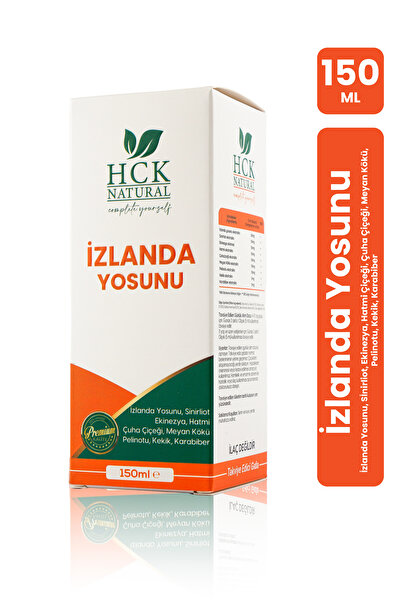 HCK NATURAL İzlanda Yosunu Şurubu 150 ml Ekinezya Meyan Kökü Pelinotu Çuhaçiç...