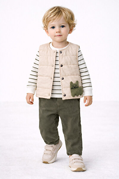 Harika KIDS طقم مكون من 3 قطع للأطفال من 9 إلى 24 شهرًا، سترة قابلة للنفخ، سو...