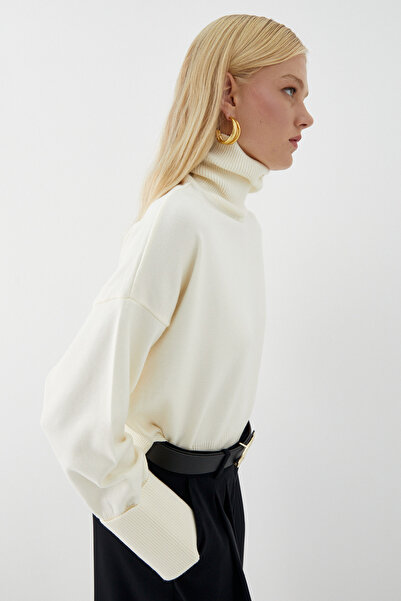 MARKALİSTE basic Pulover tricotat înalt Ecru