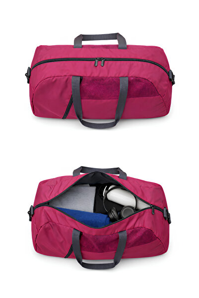 MUCCO Geantă de sport de călătorie de mână Kaff mare, roz, cu buzunar frontal...