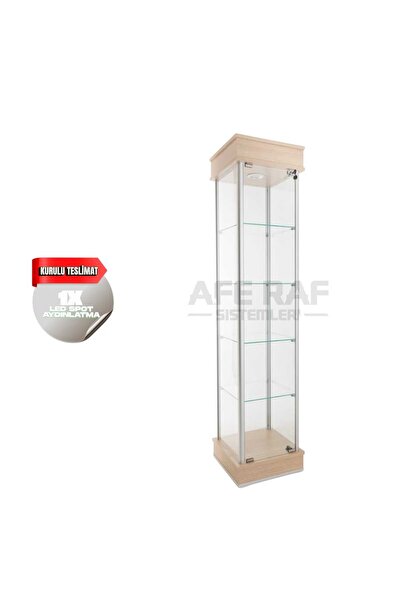 AZUCABİN Kurulu Teslimat, 40*40*175,camlı Dolap, Camlı Vitrin, Koleksiyon Dol...