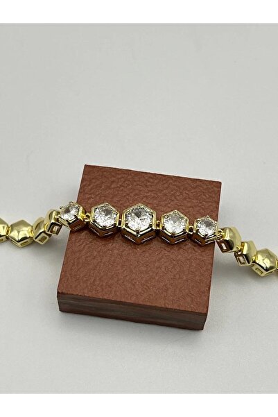 14K Gold Büyük Taşlı VİP Bileklik