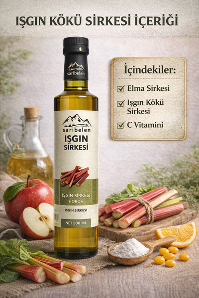 sarıbelen Işgın Kökü Sirkesi 500 ml - Fermente Sirke