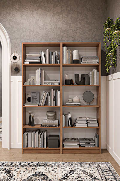 asratrend 5 Raflı (5 BÖLMELİ) 2 Modüllü Kitaplık Çalışma Odası Ofis Modern De...