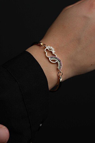 Jack Ferrero Zirkon Taşlı Gökkuşağı Güneş Kadın Bileklik