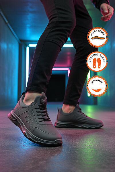 WALKWAY Ανδρικά αθλητικά παπούτσια με καπνιστό καουτσούκ, ελαφριά εύκαμπτα αθ...