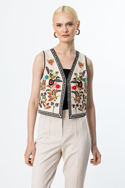 ON Vestă din bumbac brodat cu margele