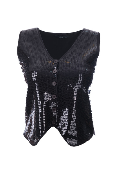 ON Плетена жилетка с копчета отпред