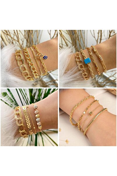 Jack Ferrero KADIN ALTIN KAPLAMA ÇOKLU BİLEKLİK SETİ