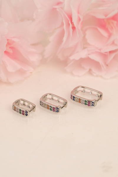 Jack Ferrero أقراط نسائية بلون فولاذي