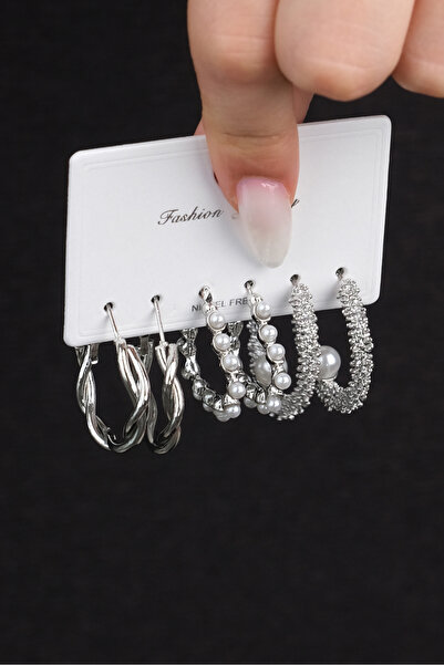 Jack Ferrero نموذج أقراط نسائي من الفولاذ المقاوم للصدأ مكون من 6 قطع (سيتم إ...