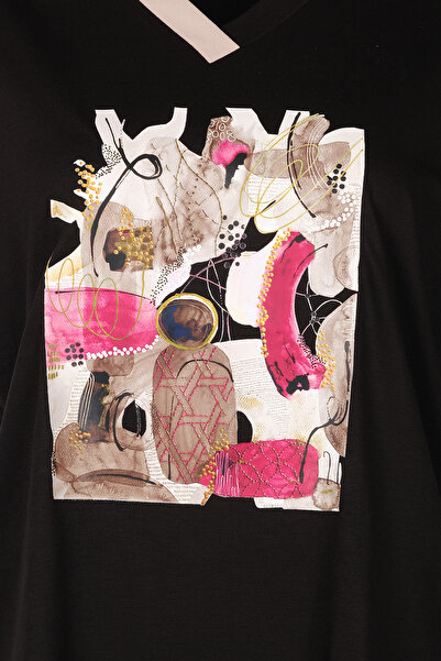 Vedi Жіноча блуза Oversize з V-подібним вирізом і короткими рукавами в мініма...