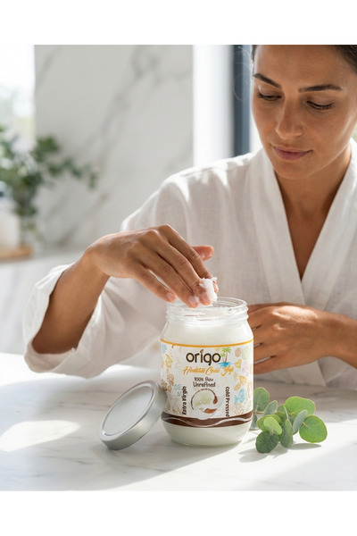 Origo 330 ml Saf Hindistan Cevizi Yağı (SOĞUK SIKIM) Sertifikalı Cam Kavanoz 🥥
