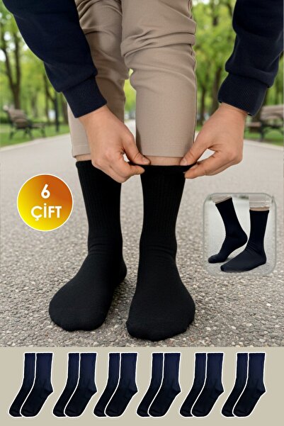 YASYAS 6 Çift Unisex Tenis Kolej Pamuklu Uzun Spor Çorap