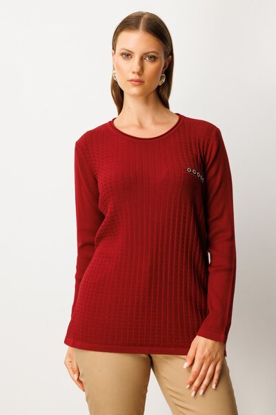 ON Pulover de tricotat cu pietre de buzunar-65354