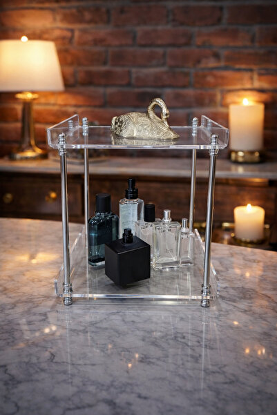 innossa pleksi dekorasyon منظم فضي مطلي بالنحاس مكون من طبقتين