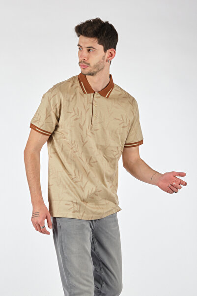 Ecer Polo ovratnik, udoban kroj kratki rukav, bež, muški T-shirt 61222212