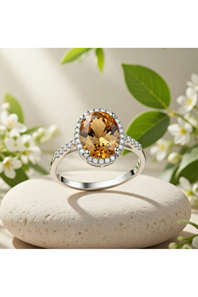 Silveranka 925 Ayar Gümüş Renk Değiştiren Zultanit Taşlı Oval Yüzük