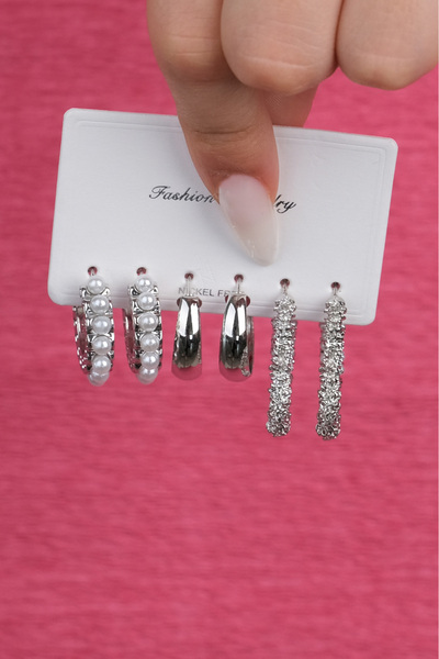 Jack Ferrero نموذج حلق نسائي من الفولاذ الملون مكون من 6 قطع