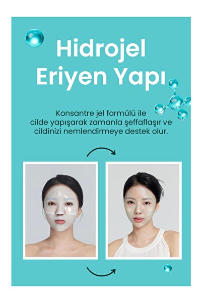 Dermal Pdrn Hydrojel Eriyen Maske Nemlendirici Eriyen Kore Maskesi Onarıcı Şeffaf Jel Maske 34 gr 2 Adet