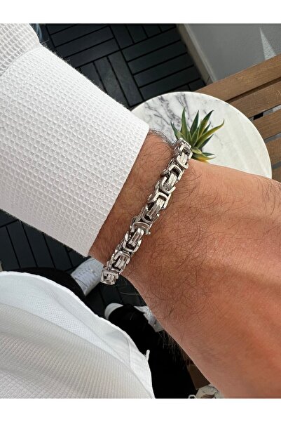 Jack Ferrero Erkek Çelik Renk Atmaz Faturalı Bileklik