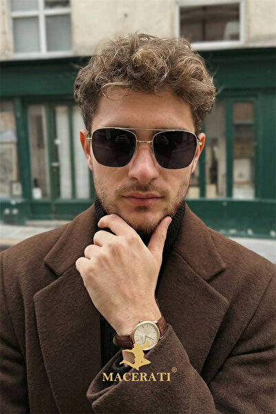 MACERATİ نظارات شمسية بايلوت سوداء متدرجة للجنسين