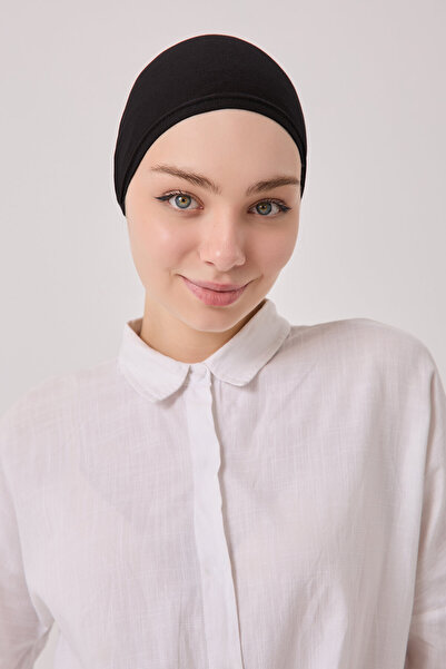 SilkTouch Black Turban Hijab Bun Bonnet