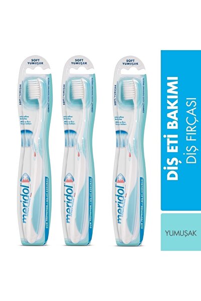 Meridol مجموعة فرشاة أسنان ناعمة مكونة من 3 قطع