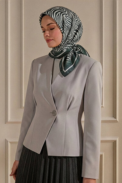 SilkTouch وشاح كريستالي بنمط الحمار الوحشي باللون الرمادي