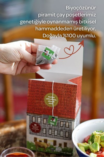 LAZİKA Turkish Breakfast Tea 15-Pack Pla Pyramid Sachet (45 g) - First Harvest May Tea, Double Filtered, Dust-Free