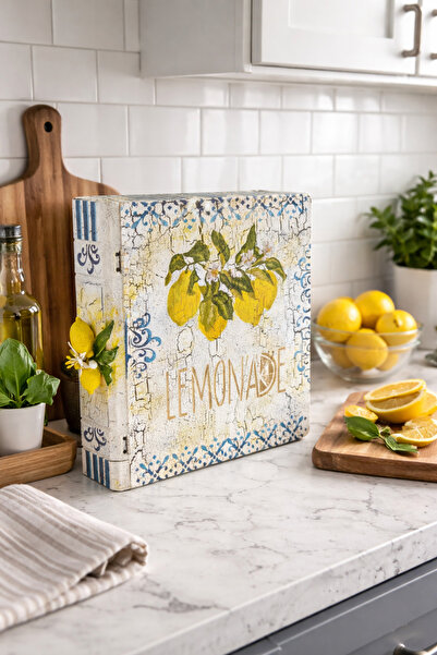 IremTasarimAtolyesi Ev Dekorasyon Kitap Kutu Büyük Boy Ahşap Mutfak Dekorasyo...