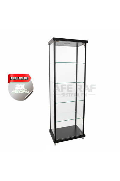 AFE DEKOR KURULU VİTRİN, CAMLI VİTRİN, KOLEKSİYON, CAM DOLAP-30X50X175