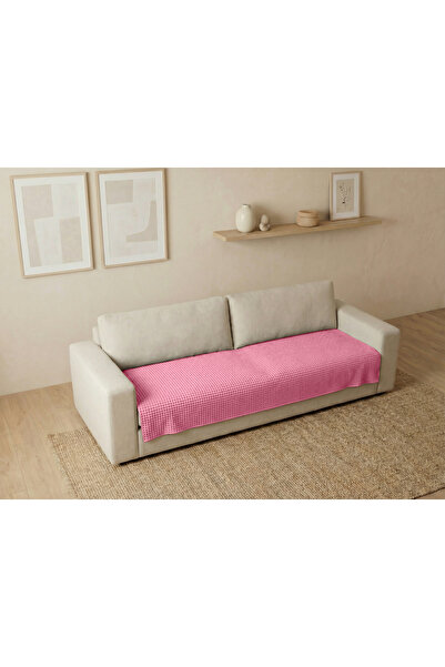 destinyhometex Husa de canapea/pătură TV fără franjuri cu model vafe 100x200cm