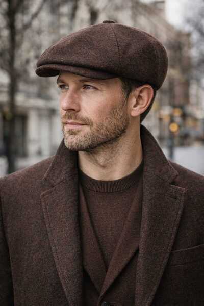 Göksu Şapka Men's Winter Cap British Style Peaky Blinders Newsboy Trend 8-Pie...