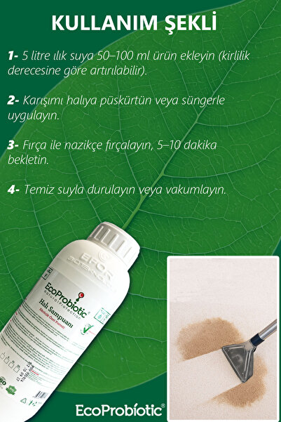 EcoProbiotic Halı Temizleme Şampuanı 1 L | Organik, Leke & Kir Karşıtı