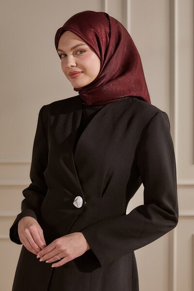 SilkTouch Bordo Düz Renk Kehribar Eşarp