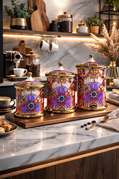 ACAR Queen Victoria Whisper Porselen 3 Boy Kavanoz Takımı