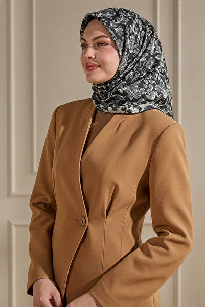 SilkTouch وشاح طبيعي بنمط الزنبق الأسود