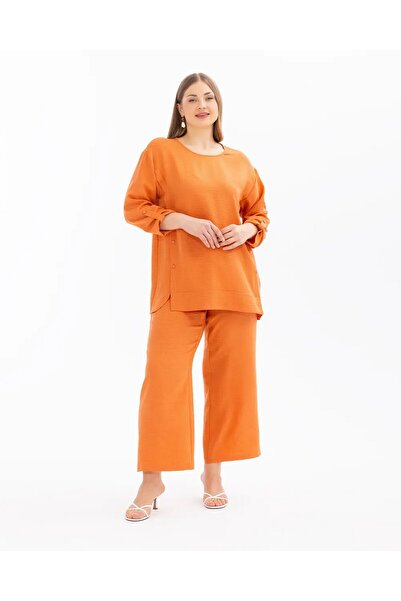 Gala-Xi Büyük Beden Lastikli Bel Bol Paça Kadın Pantolon 14242107001032