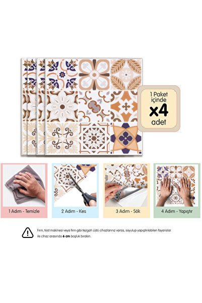 Stickez Tiles 3d Kendinden Yapışkanlı Duvar Karosu 30,5 cm x 30,5 cm (4 ADET)...